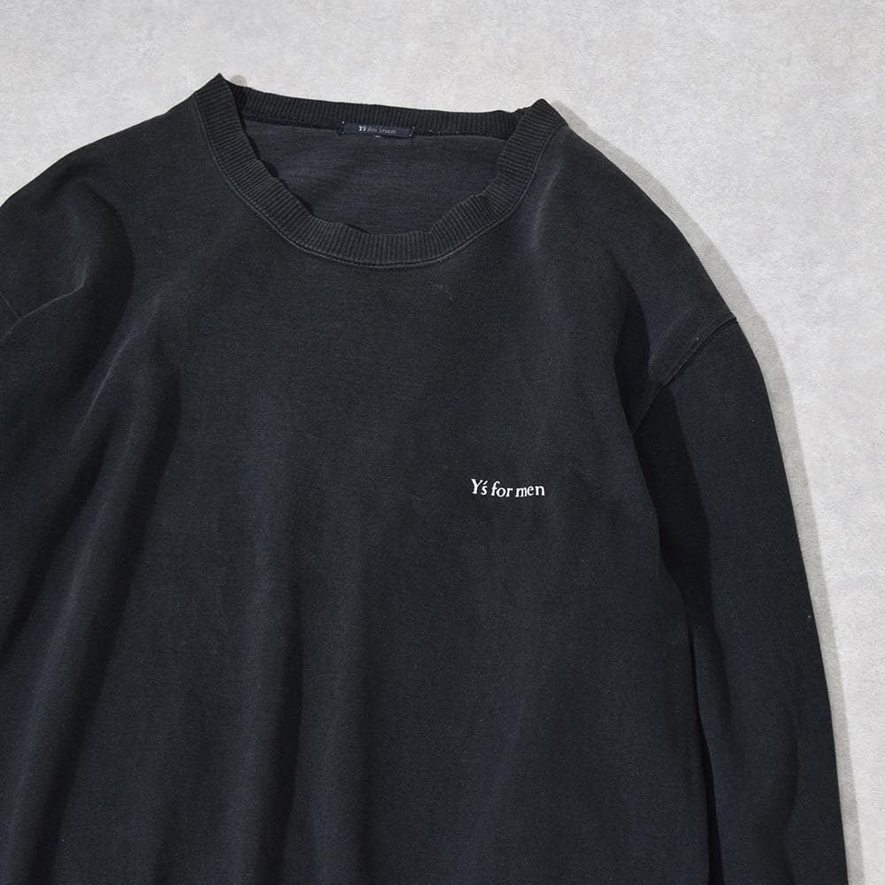 90s ヨウジヤマモト Y's for men ロゴ スウェット ボロ フェード
