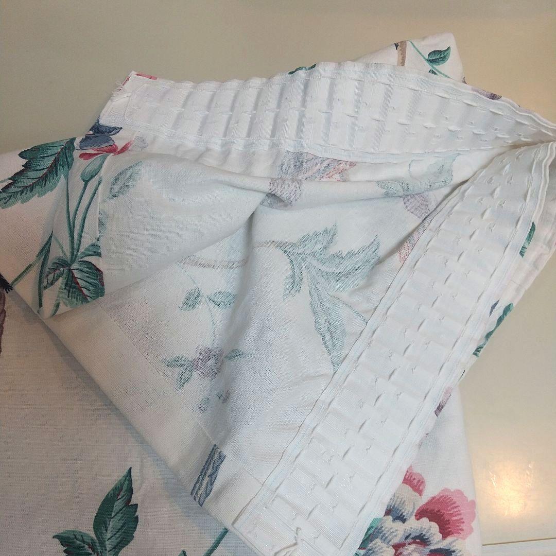 ローラアシュレイ エルベデンクリムゾン ハンドメイドカーテン ペンシルプリーツ