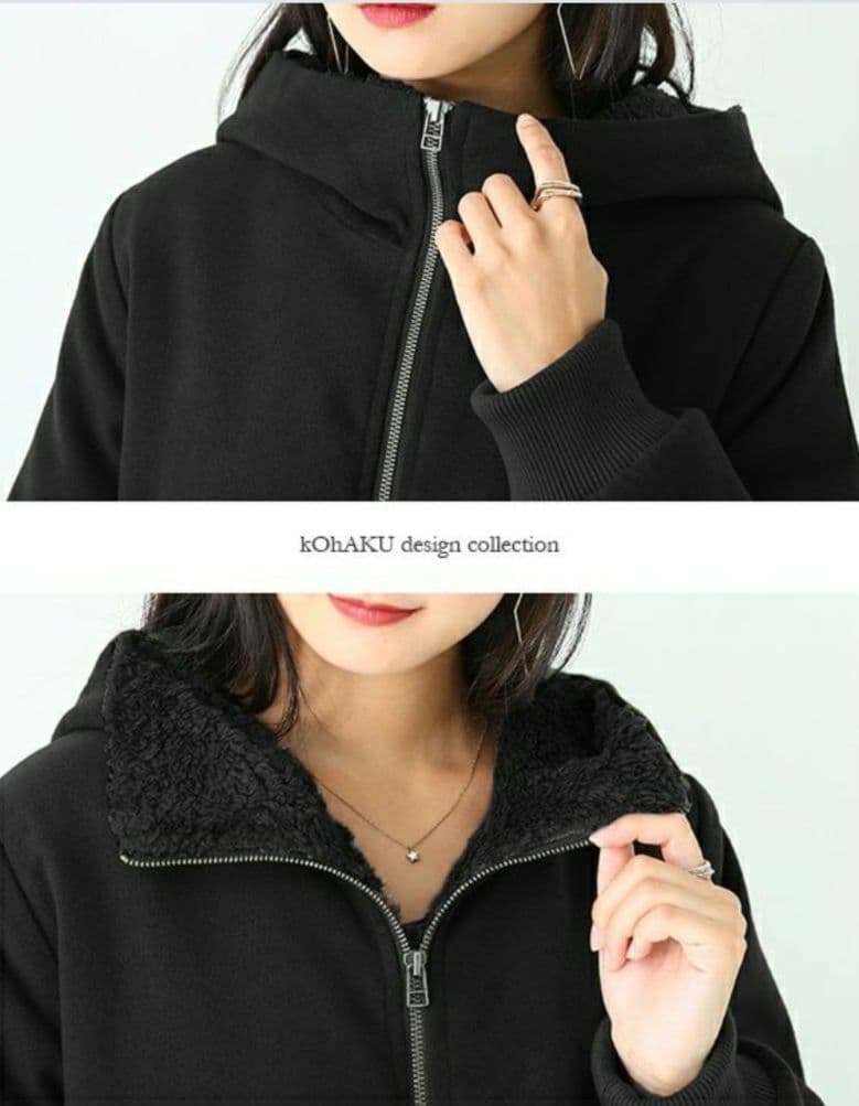 kOhAKU／異素材切替キルティング ロングコート