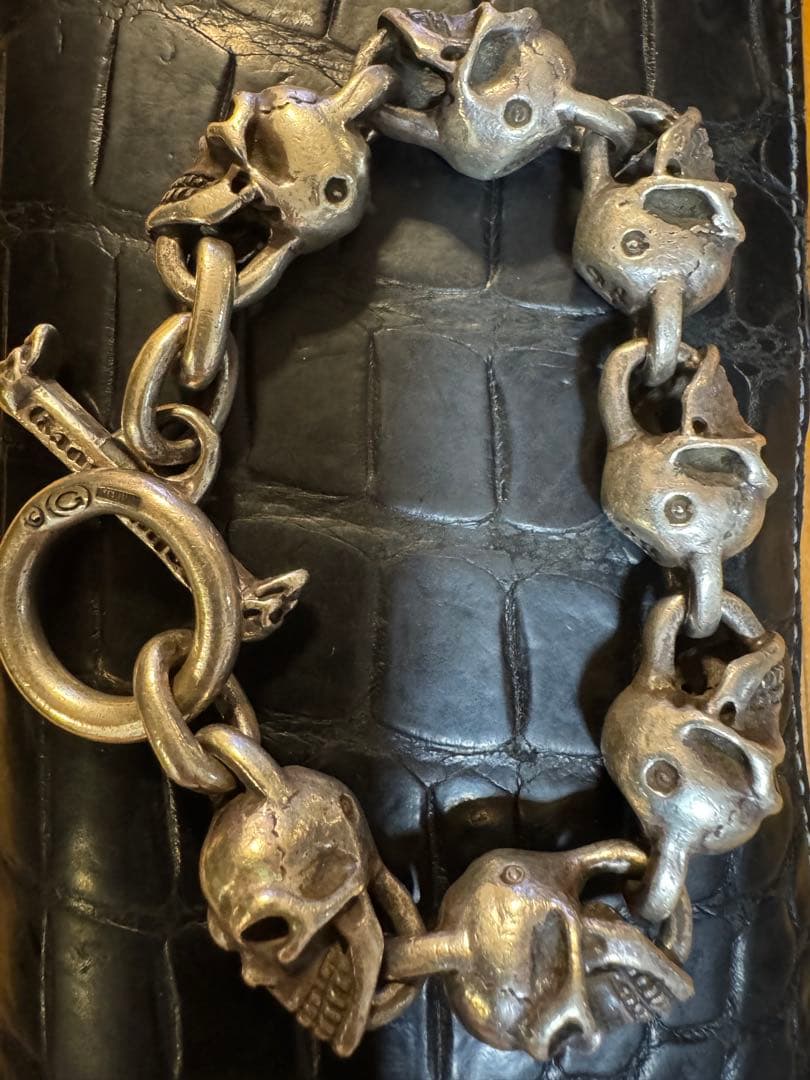 《生前！1997年頃購入》ガボール　7連スカルブレスレット　重さ143g