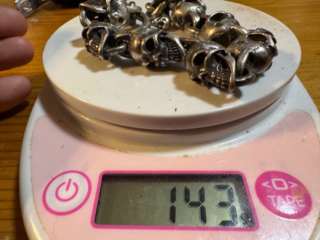 《生前！1997年頃購入》ガボール　7連スカルブレスレット　重さ143g