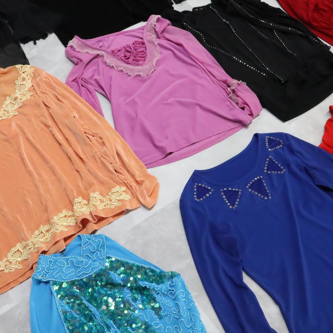 【美品 社交ダンス衣装 レッスン着 30点 セットまとめ売り】ブラウス トップス