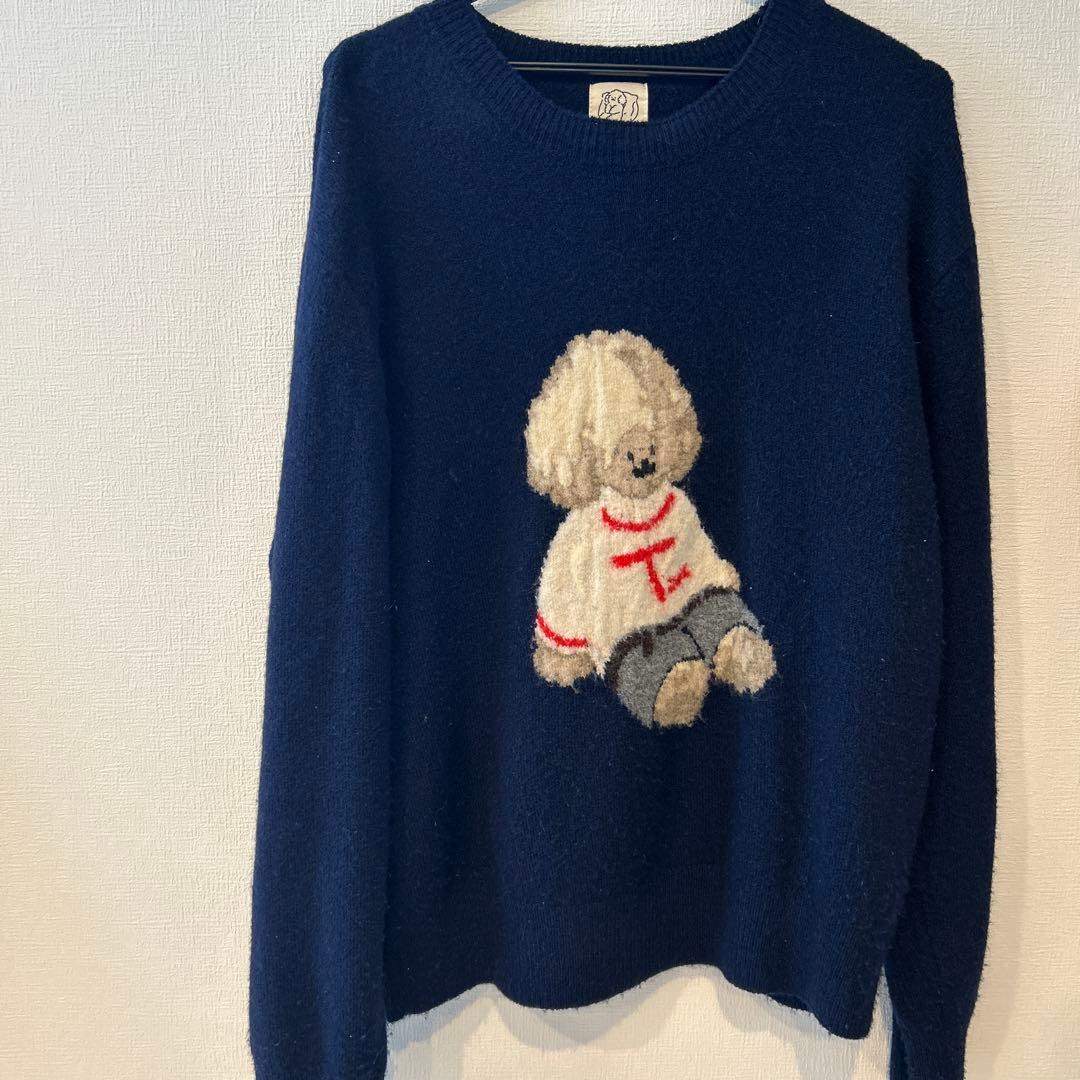 TOMBONIA 犬刺繍 ニットセーター フリーサイズ - メルカリ