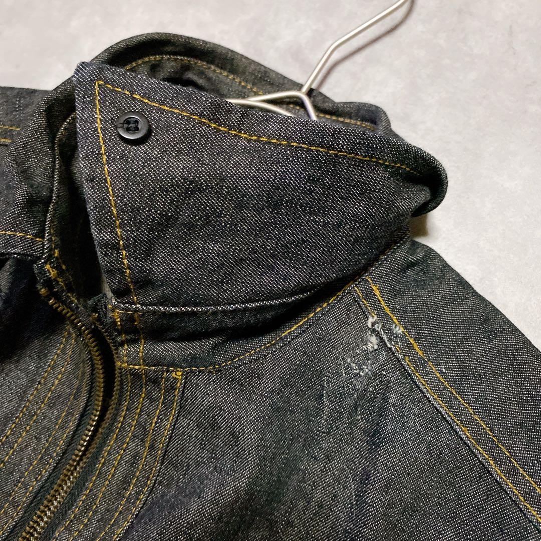 00s y2k A.S.M ファー付デニムジャケット 平成ギャル男 グランジ M