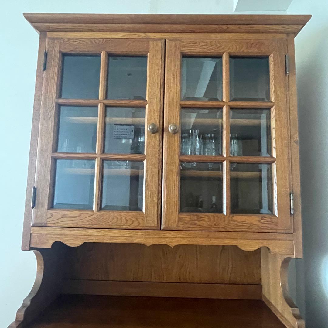 最終価格　《ナラ無垢材　食器棚　カップボード》 ヴィンテージ　最終発送9月17日