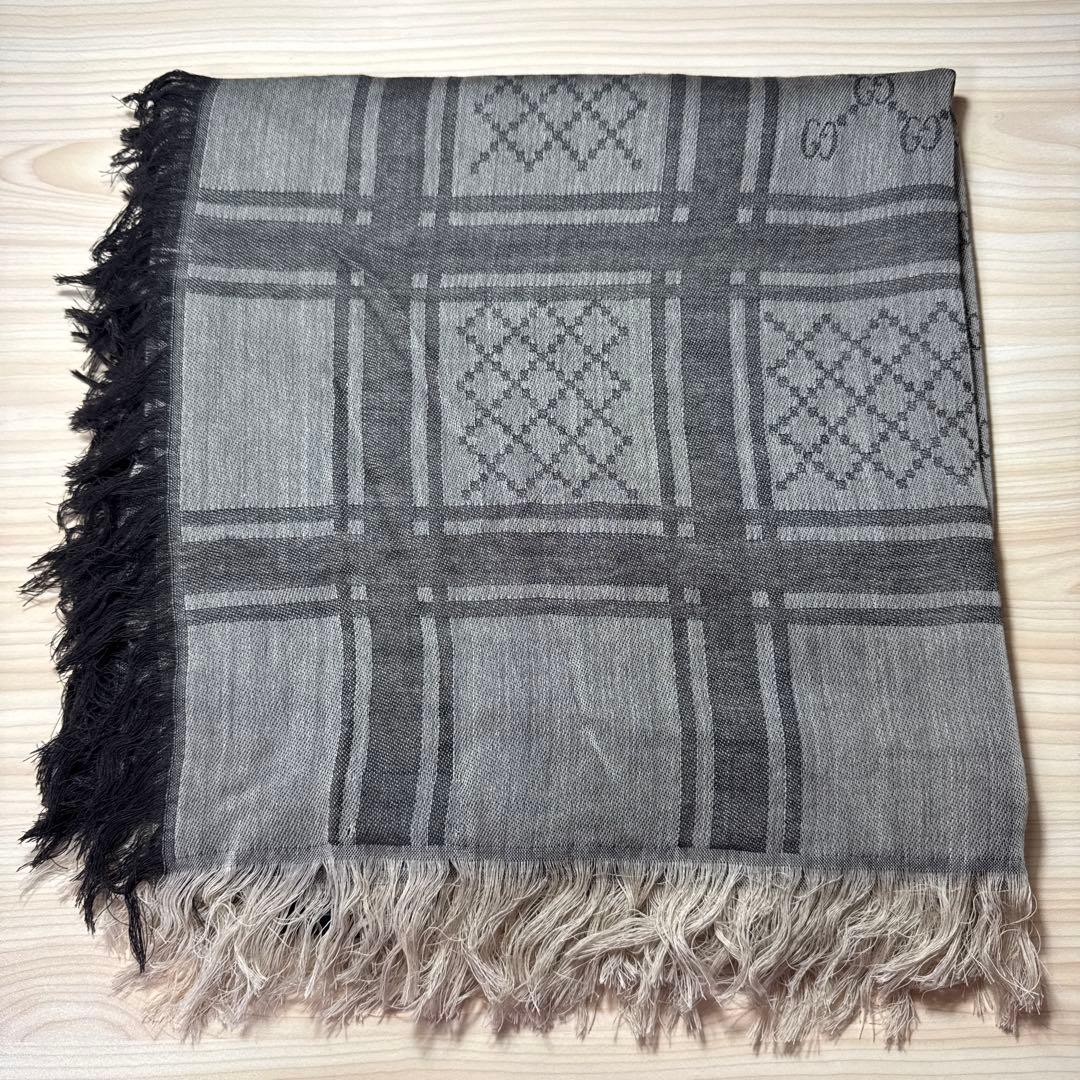 GUCCI グレー系 チェック柄 ストール 新品未使用