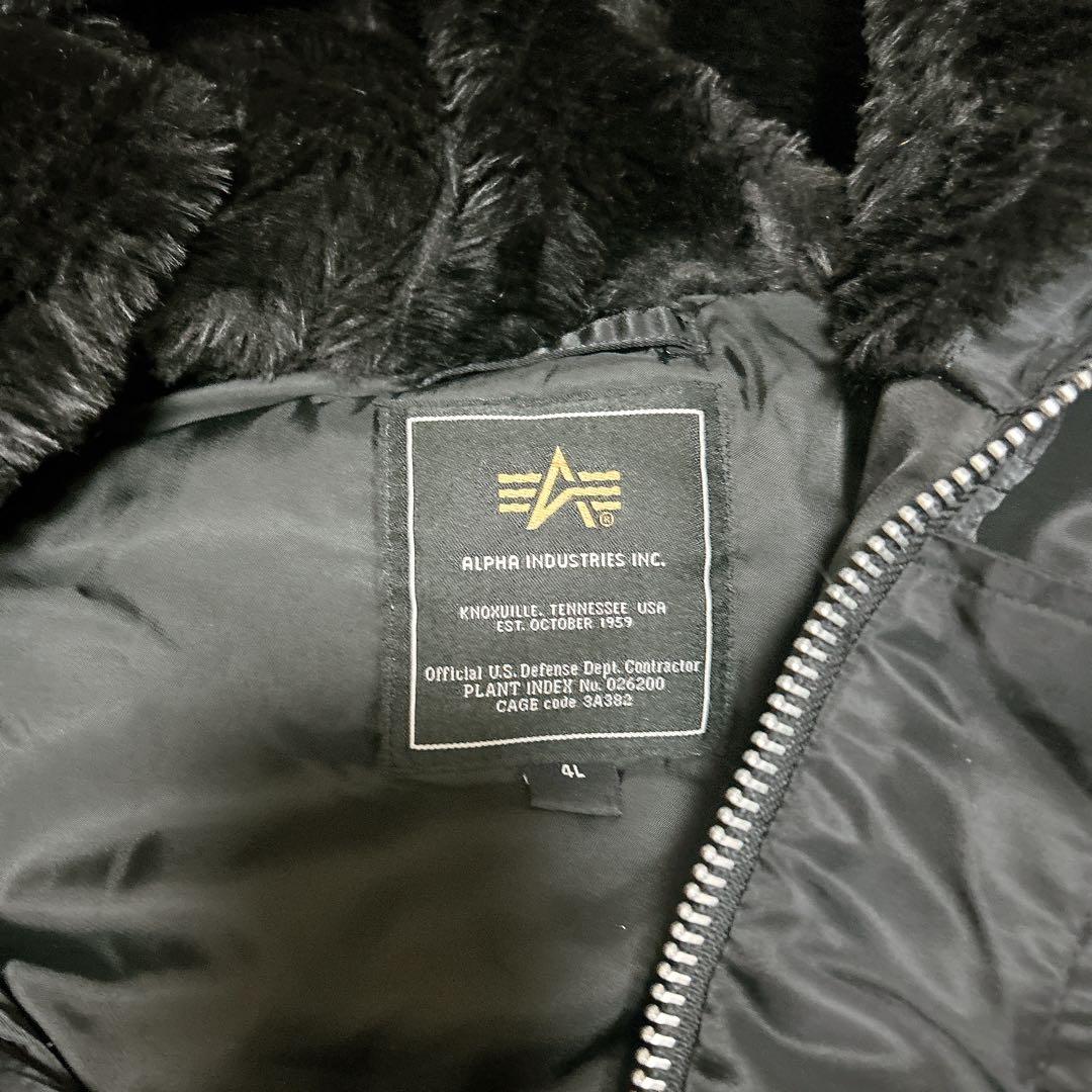 新品タグ付き✨Alpha Industries N-3B 希少4Lサイズ　黒