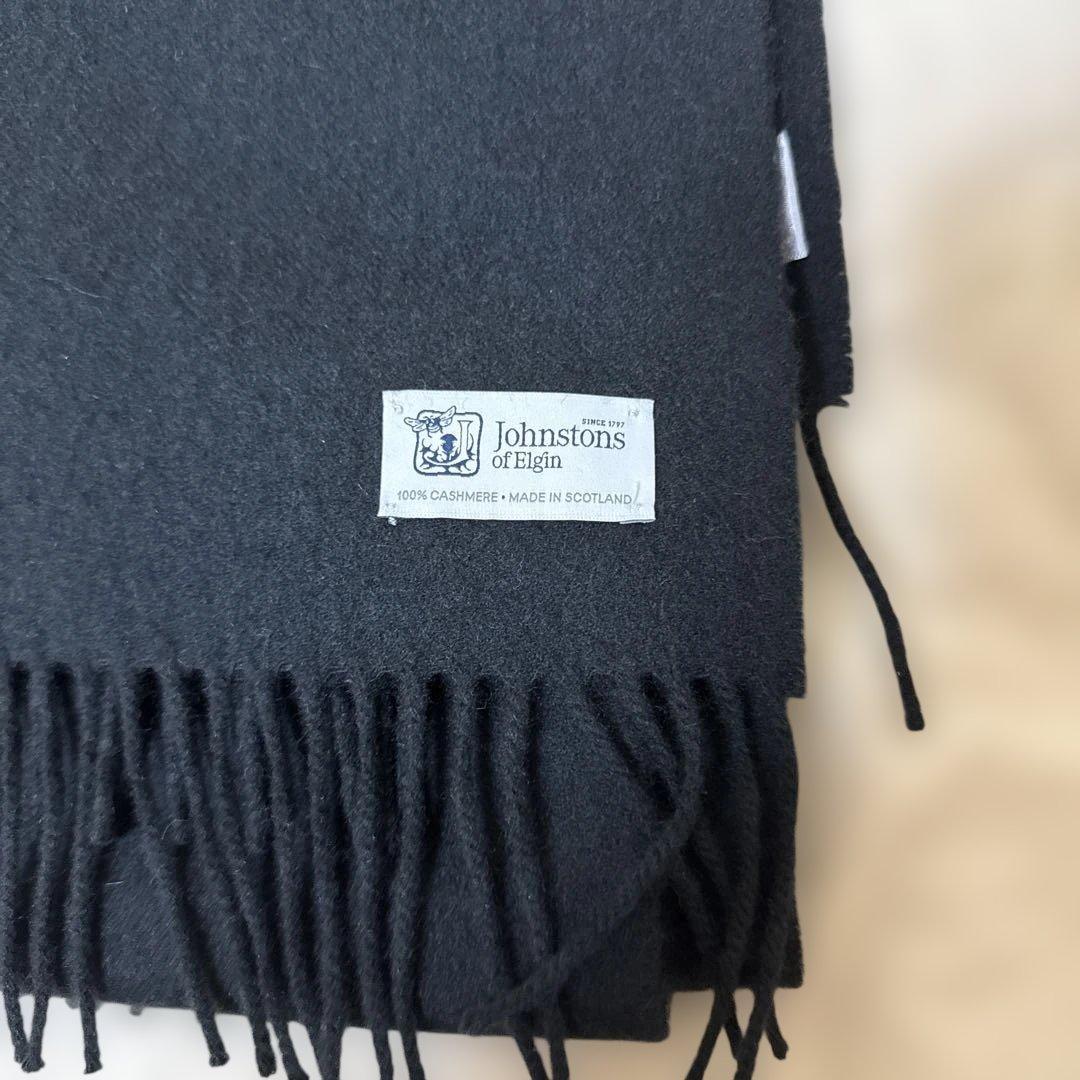 ジョンストンズ大判ストールブラック