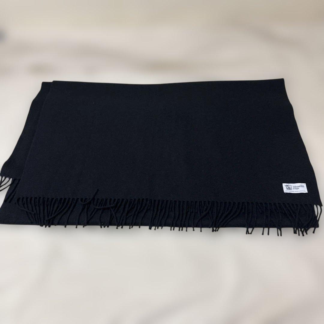 ジョンストンズ大判ストールブラック