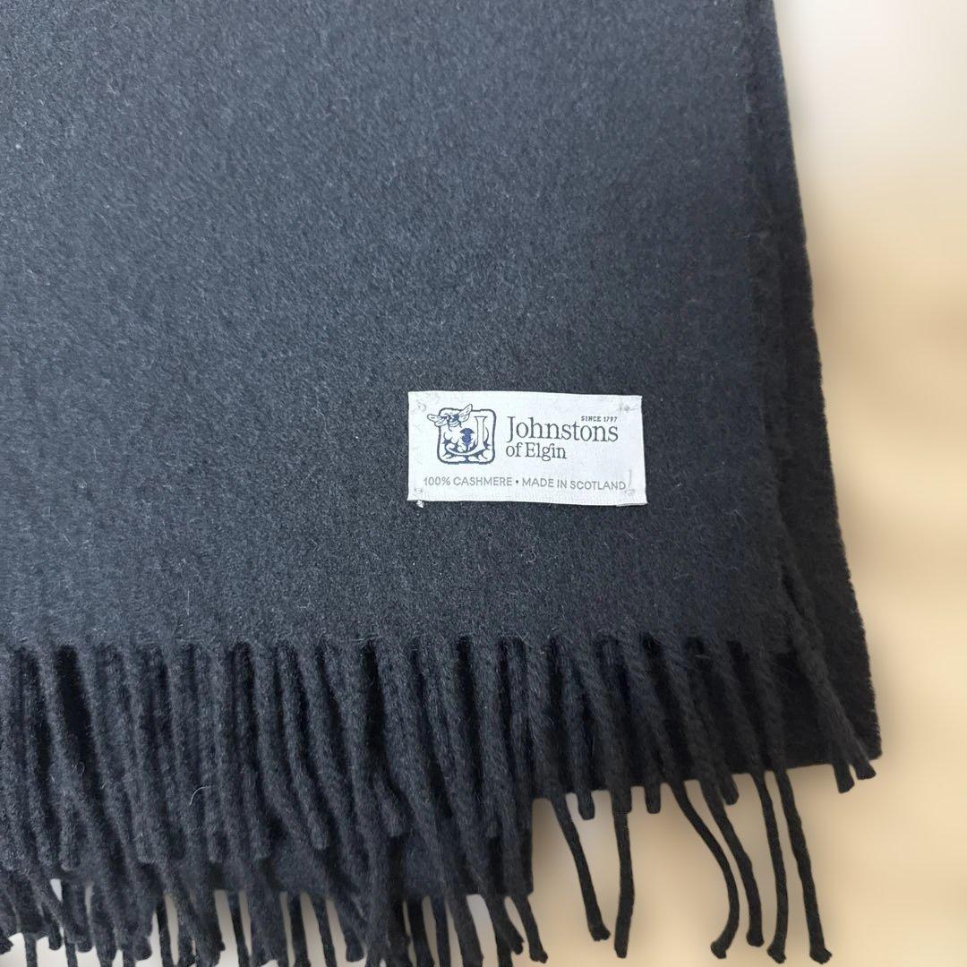 ジョンストンズ大判ストールブラック