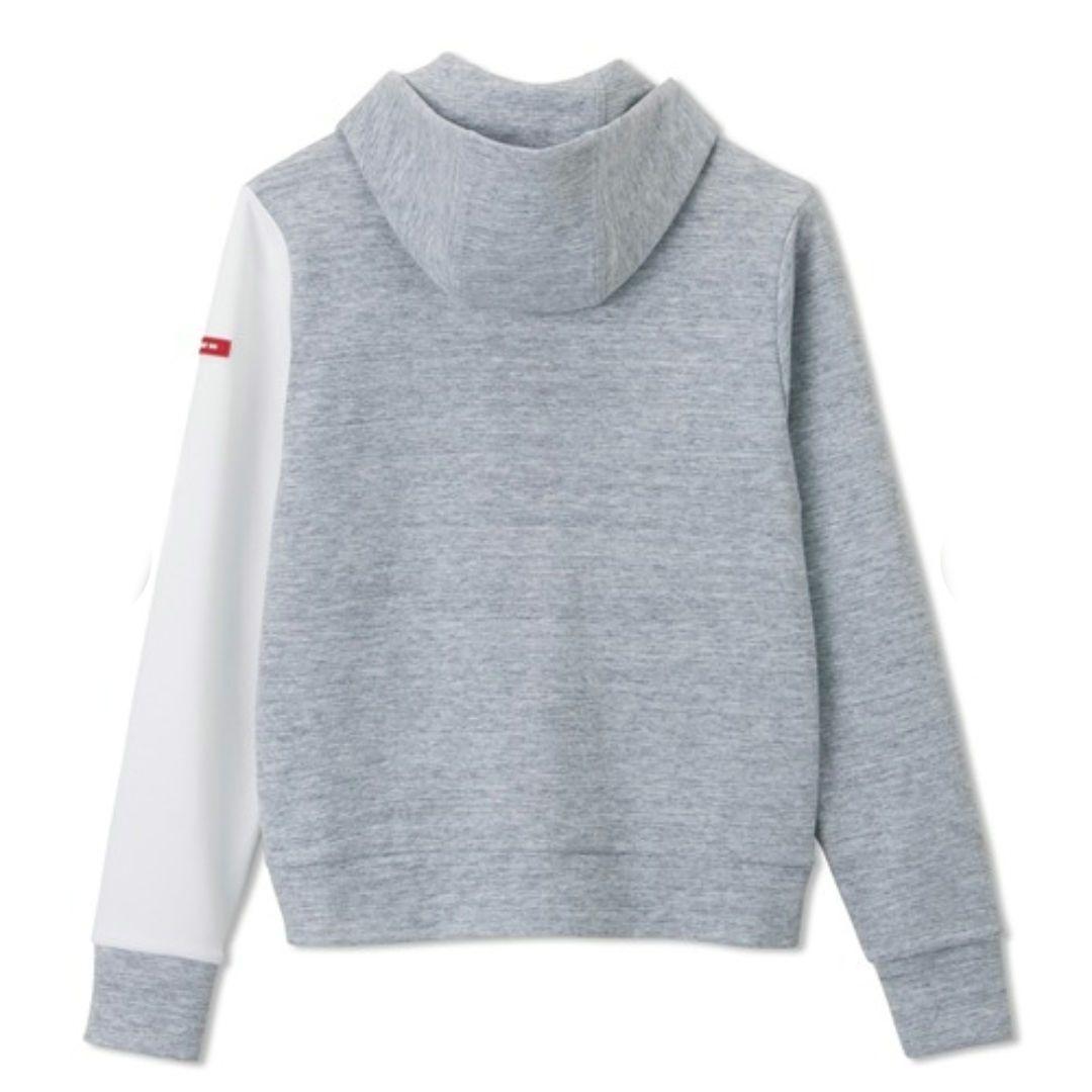 and per se フルオープン スウェット パーカー グレー×白 Lサイズ