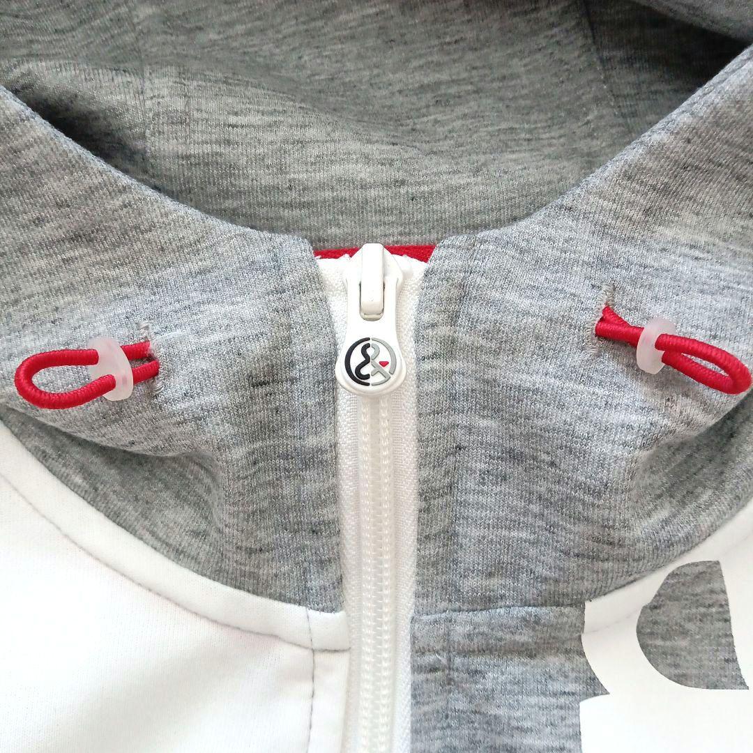 and per se フルオープン スウェット パーカー グレー×白 Lサイズ