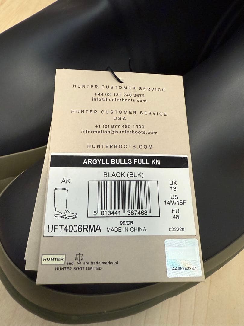 HUNTER ARGYLL BULLS FULL KN US14 未使用