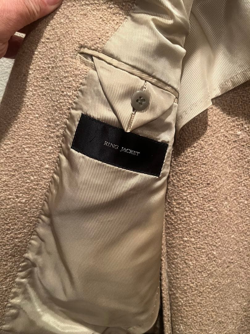 RING JACKETリングヂャケット　キャメル混ウール　チェスターコート46
