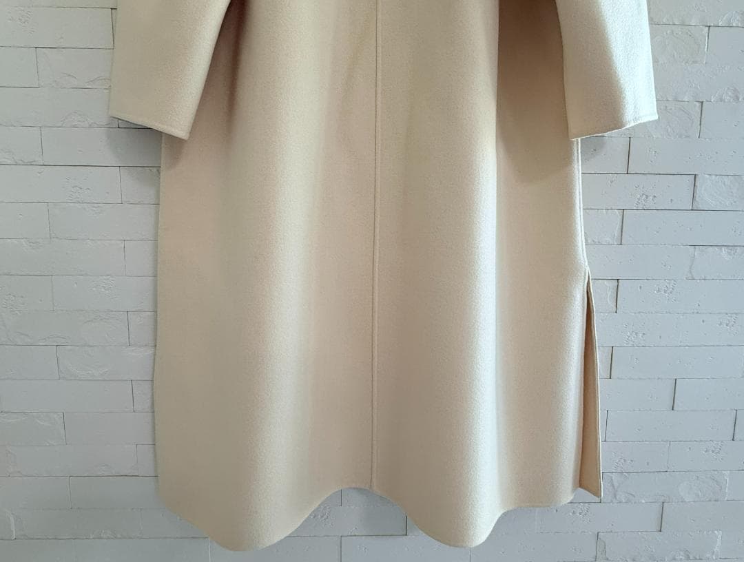 極美品★Drawer/ドゥロワーリバーノーカラコート36