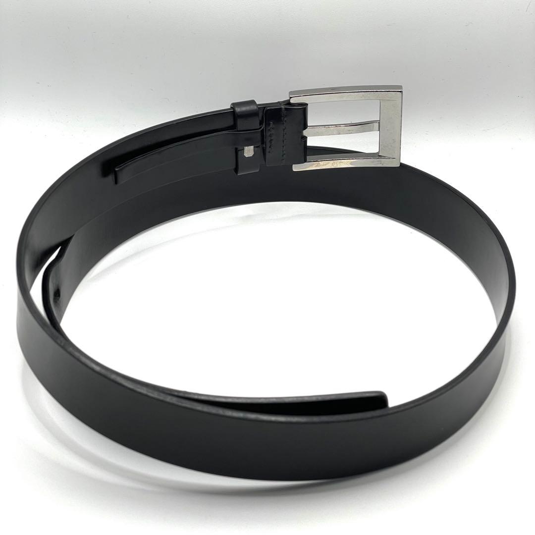 GUCCI レザー ベルト ブラック×シルバー レディース