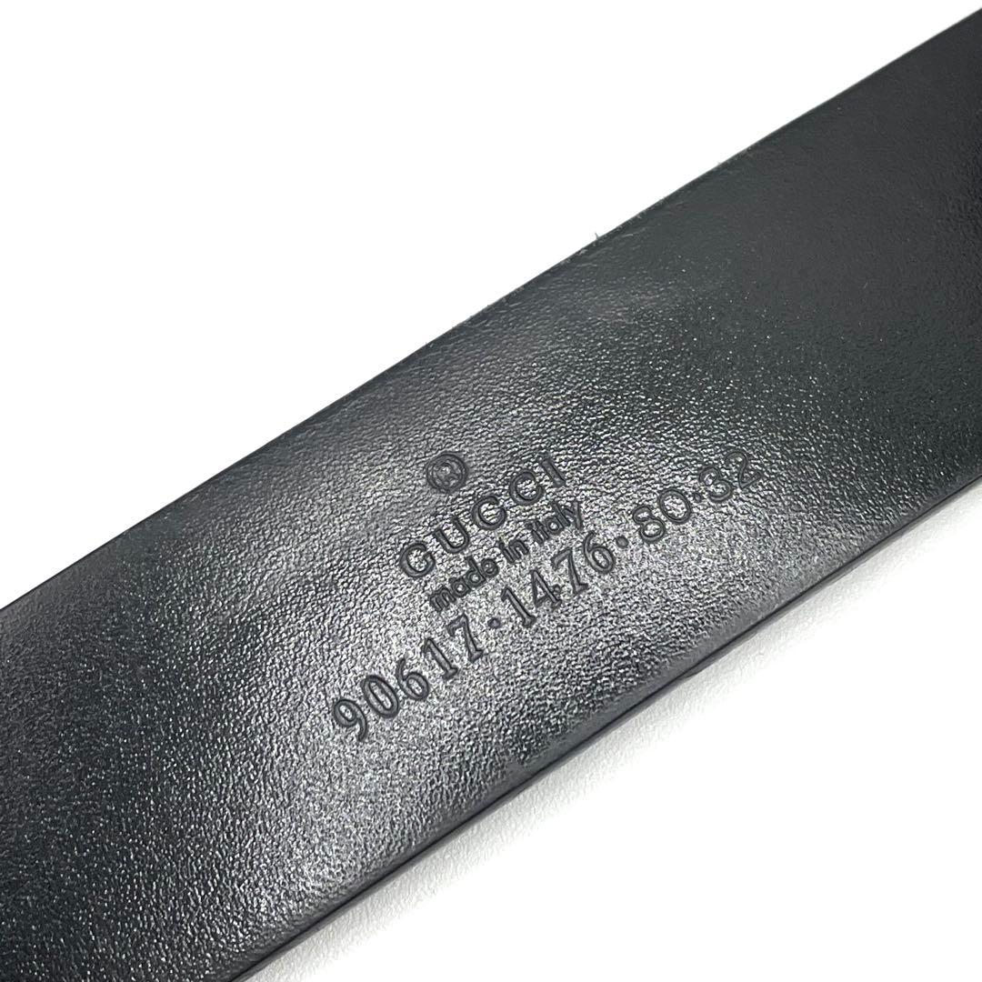 GUCCI レザー ベルト ブラック×シルバー レディース