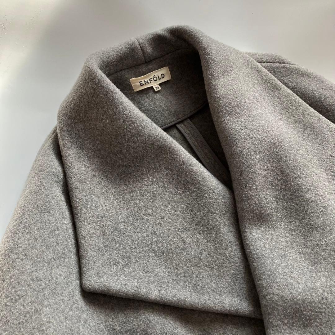 ENFOLDエンフォルド2wayケープコートグレーS