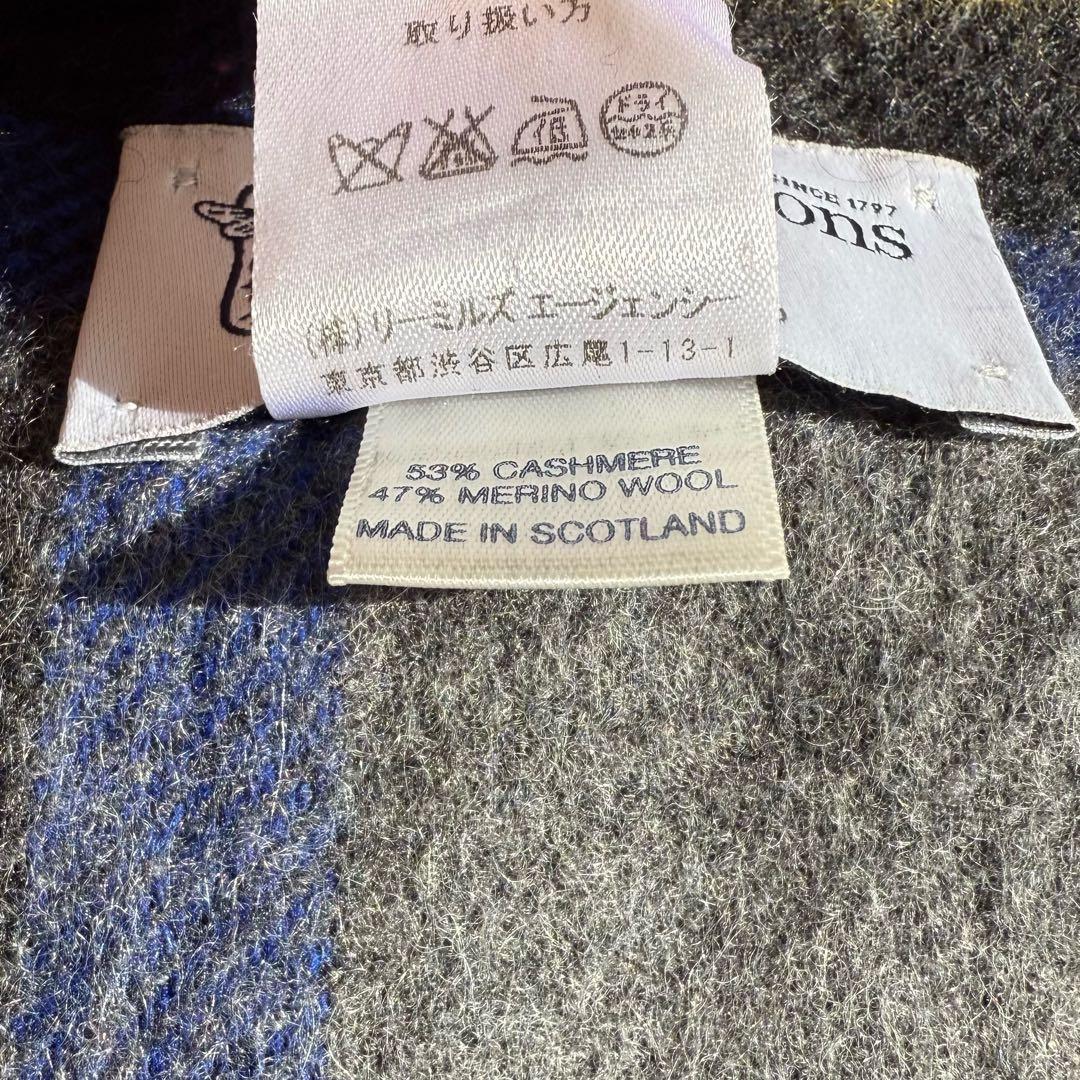 美品　ジョンストンズ　グレースチュワート　大判　ストール　マフラー　　カシミヤ