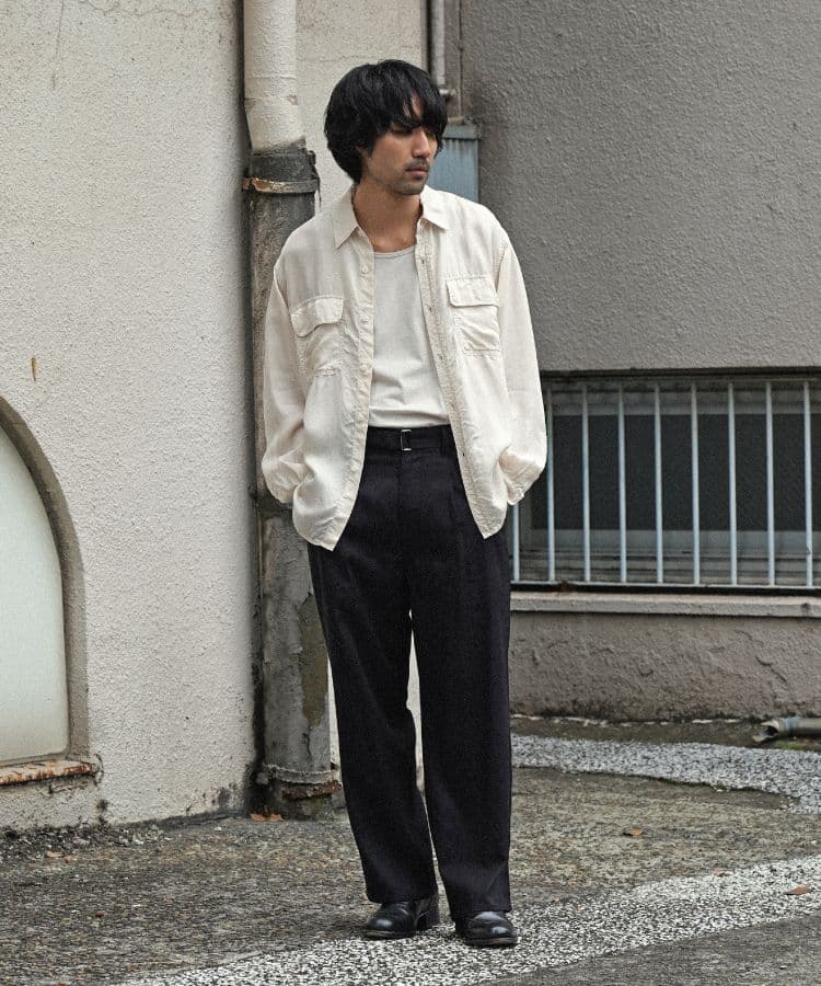 shiun LINEN BELTED PANTS 黒　サイズМ