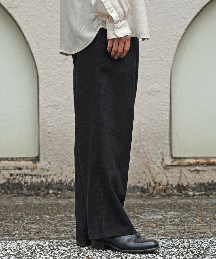 shiun LINEN BELTED PANTS 黒　サイズМ