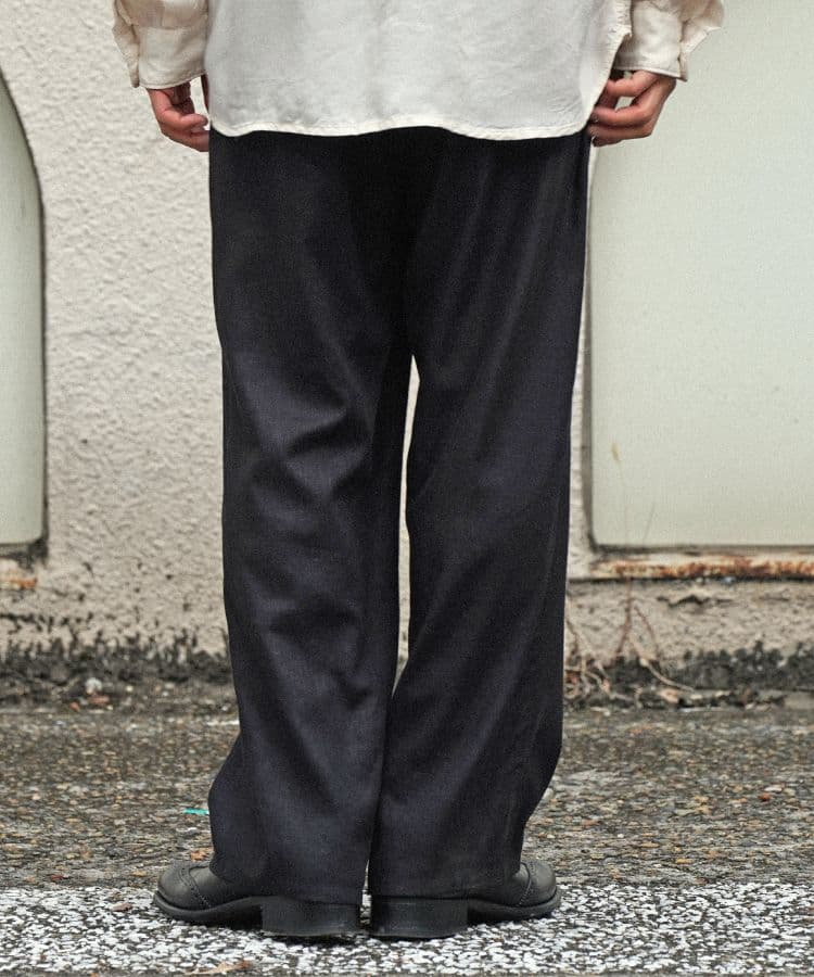 shiun LINEN BELTED PANTS 黒　サイズМ