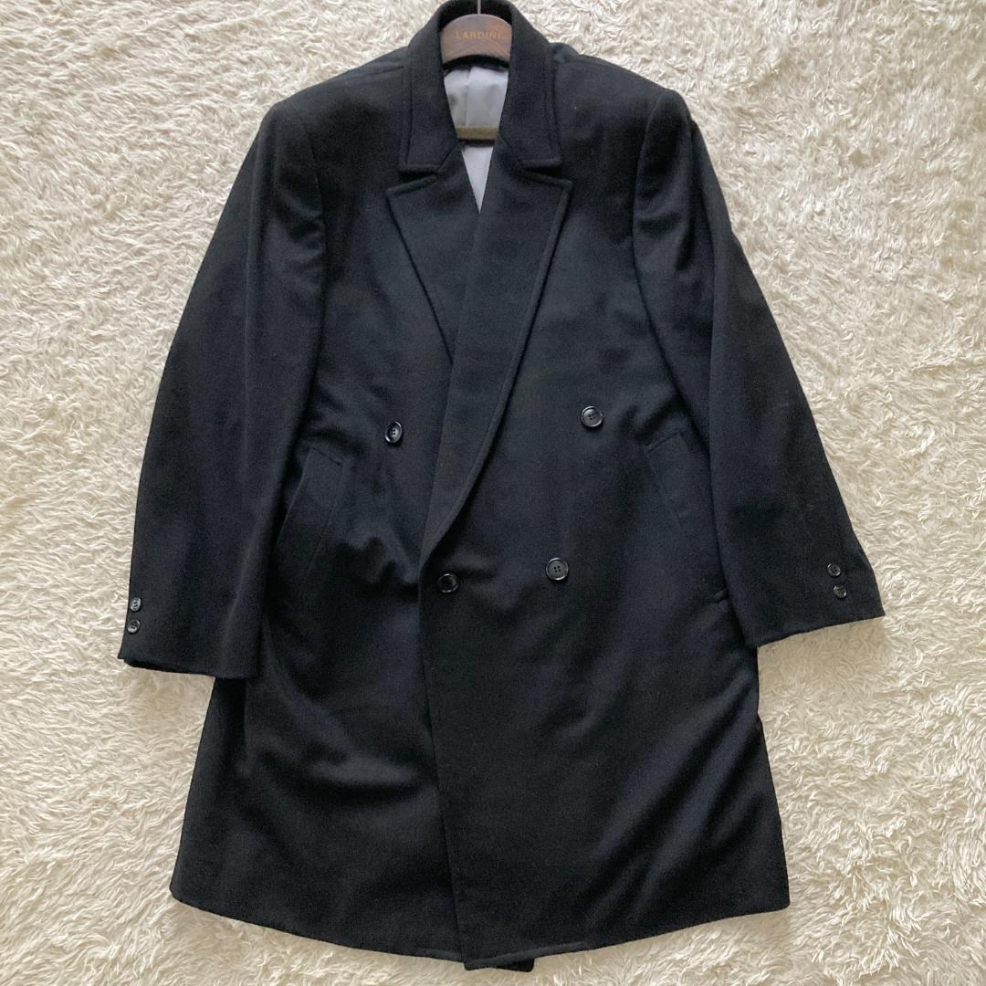 美品　ダンヒル　チェスター　ダブル　コート　XL相当　ブラック