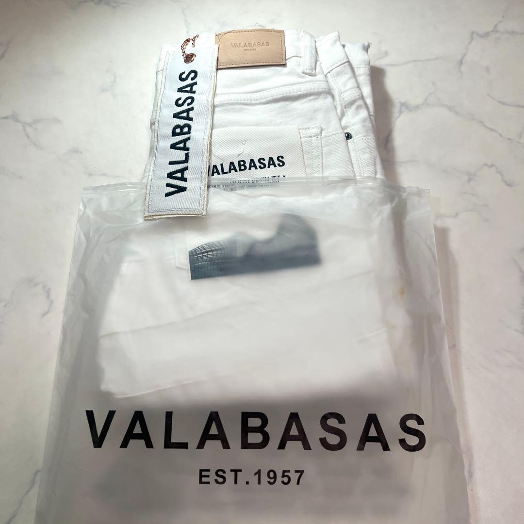 valabasasバラバサス パネルダメージフレアスキニーデニム ホワイト 30