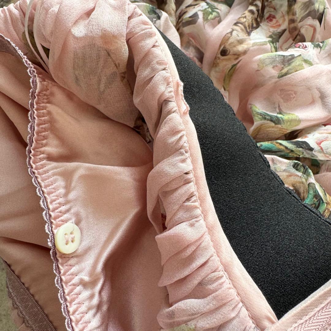 ドルチェアンドガッバーナ スカート シルク100% 36 ピンク アニマル 薔薇