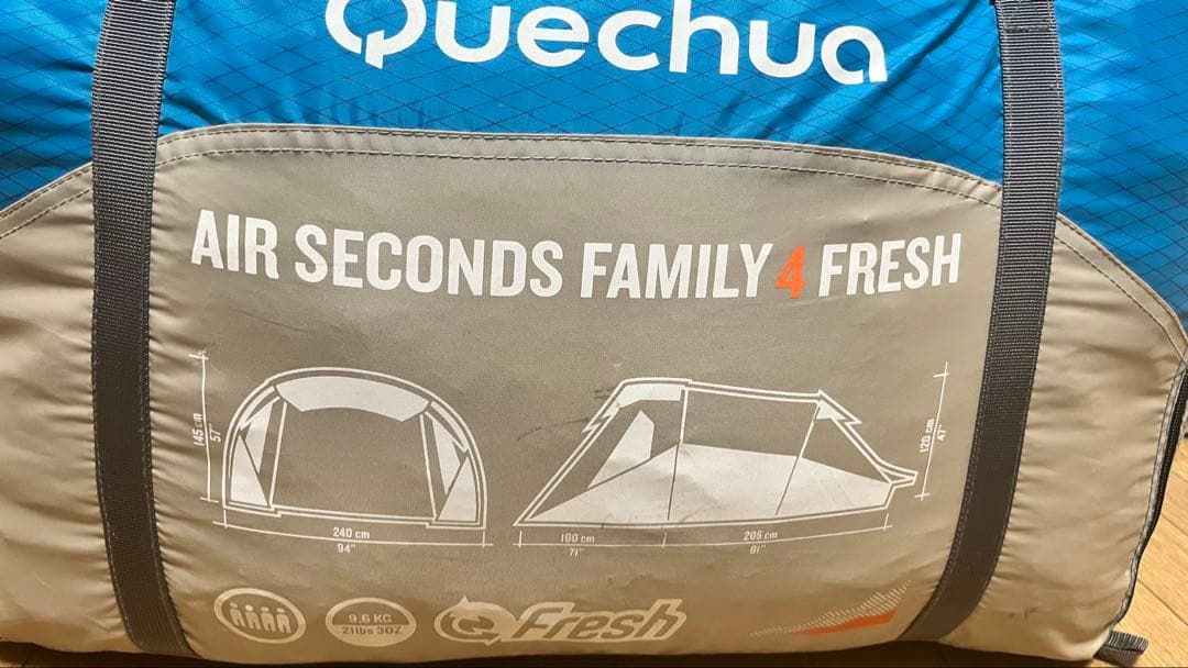 ケシュア 通気性抜群 エアーポールテント ポンプ付き キャンプ