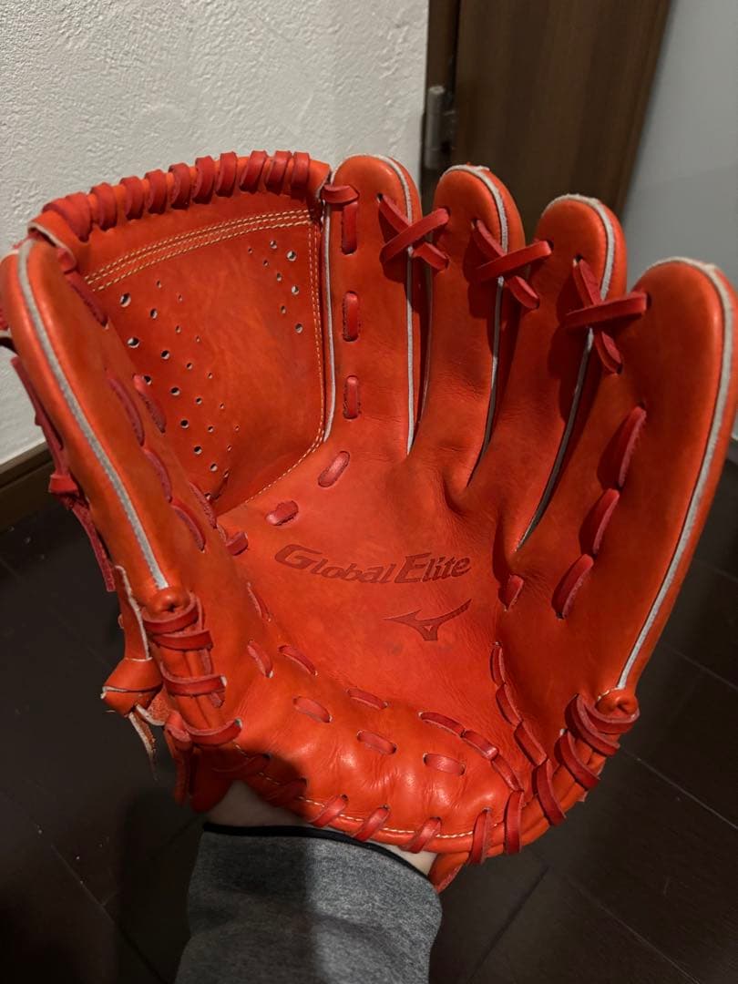 ミズノ　グローバルエリート グローブ オレンジ　一般軟式　中学生　大人　投手用