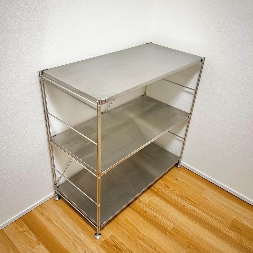 無印良品　ステンレスユニットシェルフ・ステンレス棚セット・ワイド・小