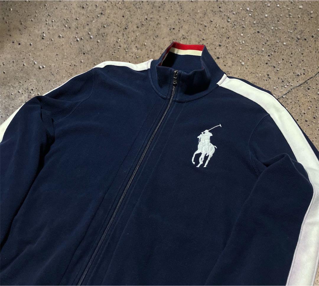 ラルフローレン 00s ￼刺繍 ビッグポニー トラックジャケット ネイビー XL