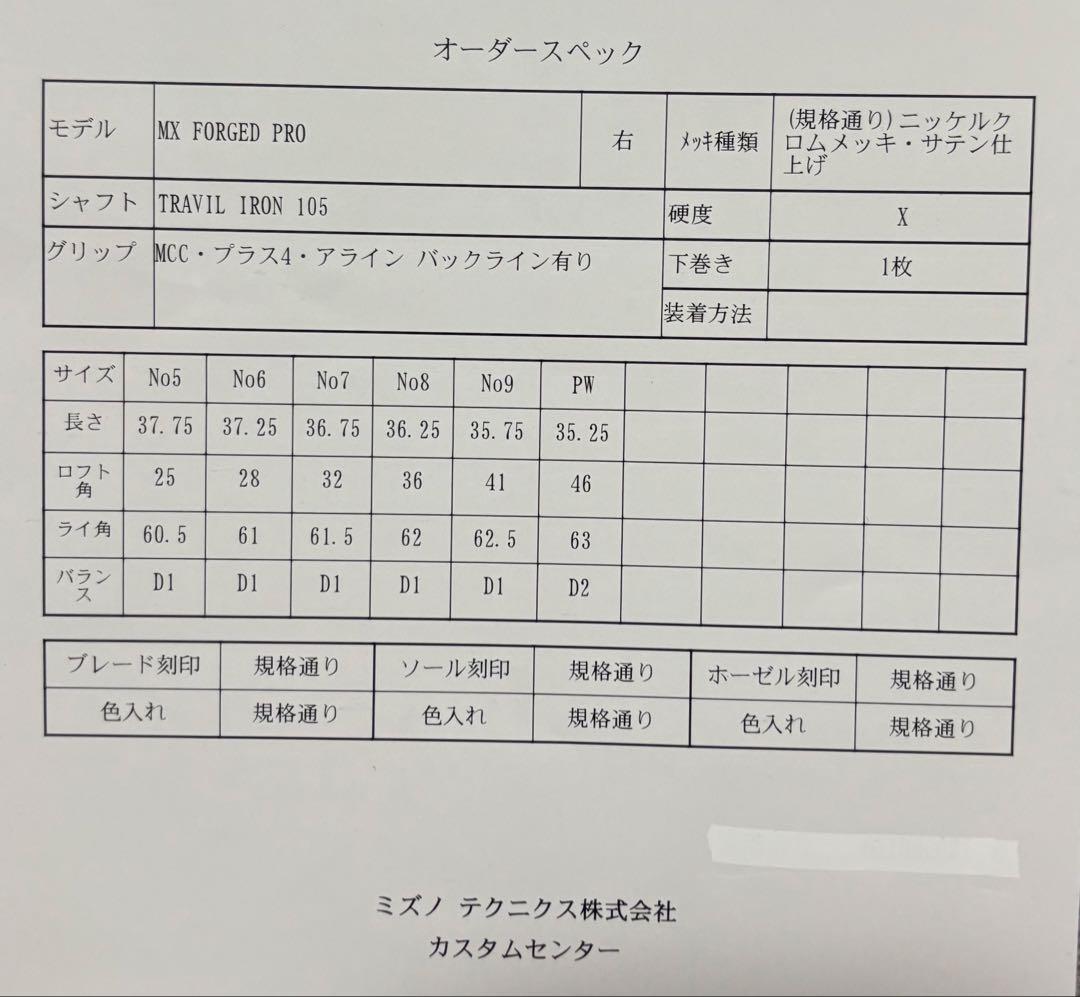 ミズノ アイアン ⭐️直営店限定 MX FORGED PRO 5-P TRAVIL