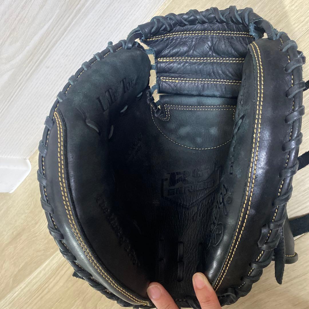 Rawlings ES-1497 軟式野球グローブ 黒　キャッチャーミット