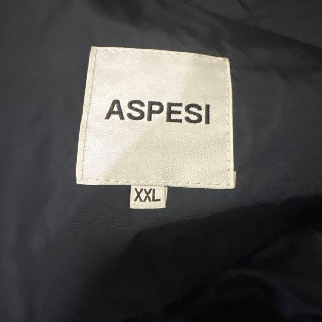 アスペジASPESIネイビー ナイロンステンカラーコート 収納可能