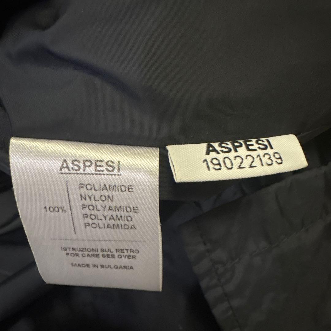 アスペジASPESIネイビー ナイロンステンカラーコート 収納可能