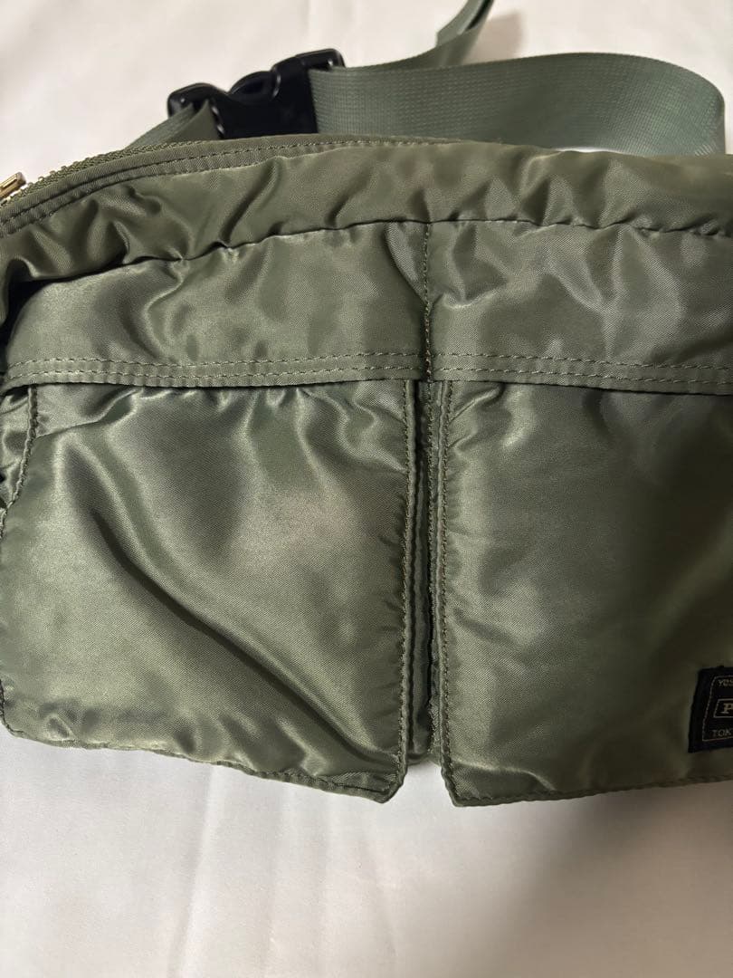 美品 PORTER タンカー セージグリーン ウエストバッグ ボディバッグ