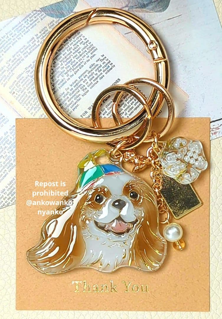 キャバリア　愛犬 ankoわんこシリーズ　バッグリング　犬　Dog