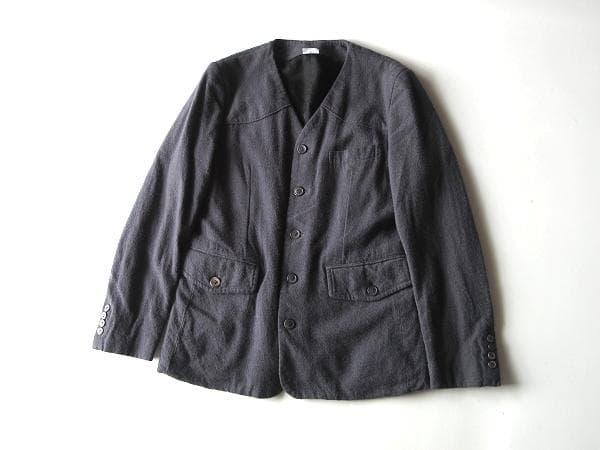 美品 コムデギャルソンオムドゥ 2017AW ウール縮絨ノーカラージャケット S