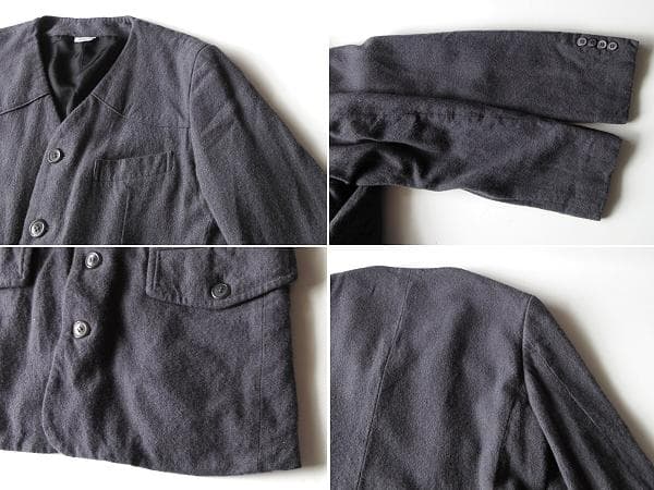 美品 コムデギャルソンオムドゥ 2017AW ウール縮絨ノーカラージャケット S