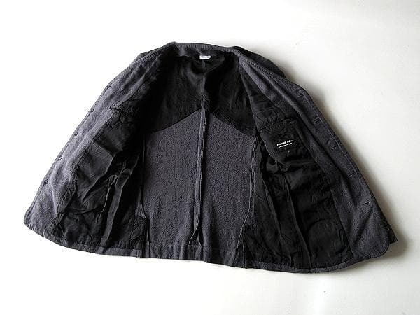 美品 コムデギャルソンオムドゥ 2017AW ウール縮絨ノーカラージャケット S