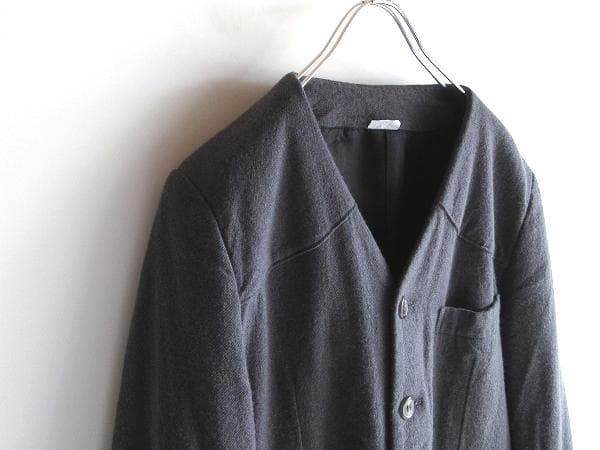 美品 コムデギャルソンオムドゥ 2017AW ウール縮絨ノーカラージャケット S