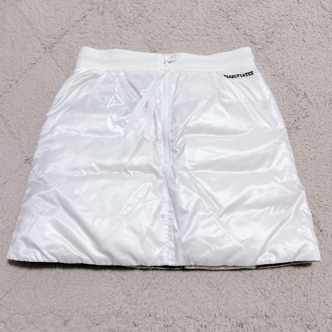 美品 パーリーゲイツ ダウンスカート リバーシブル カモフラ 防寒 2way