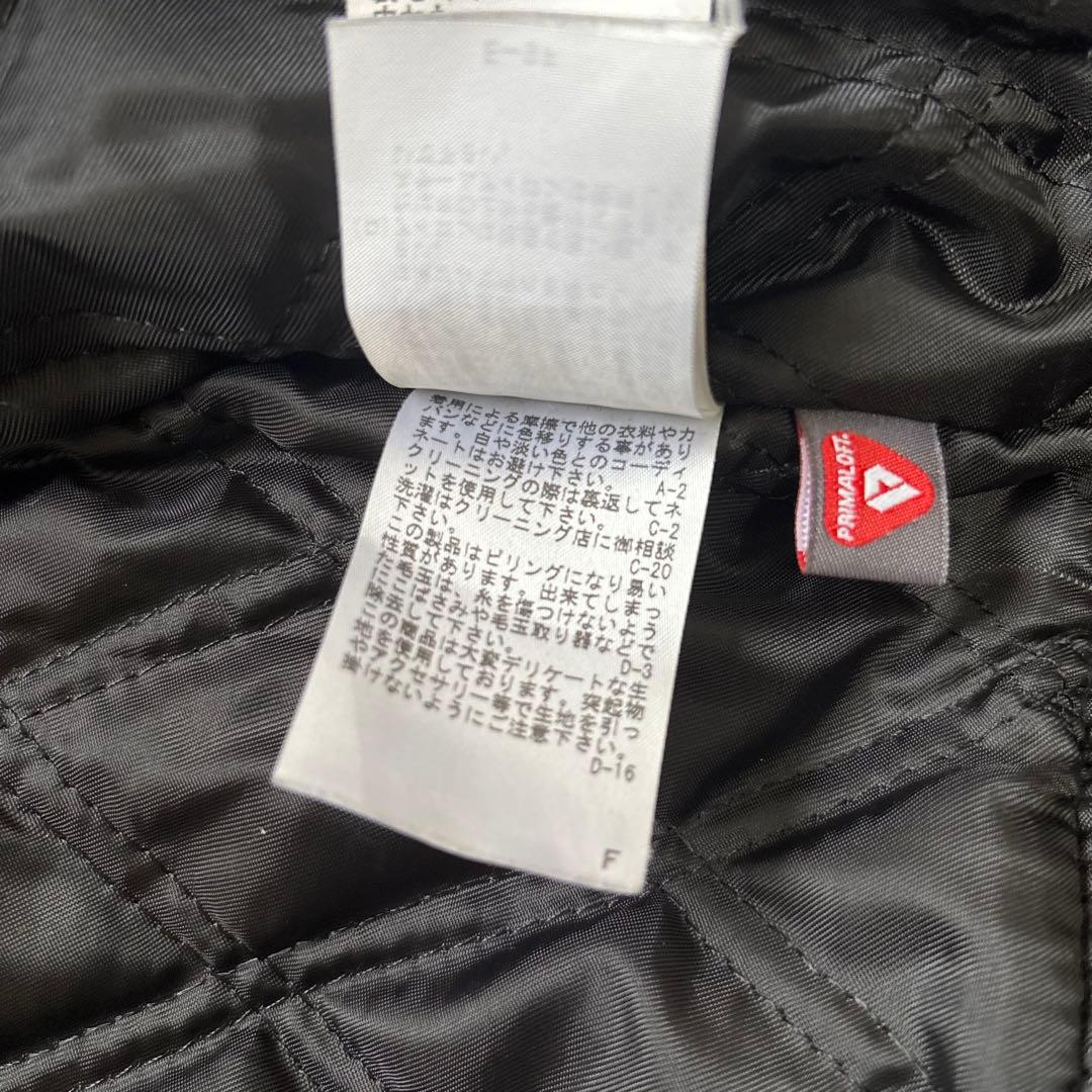 アダムエロペ 袖牛革 スタジャン L プリマロフト キルティング アウター L