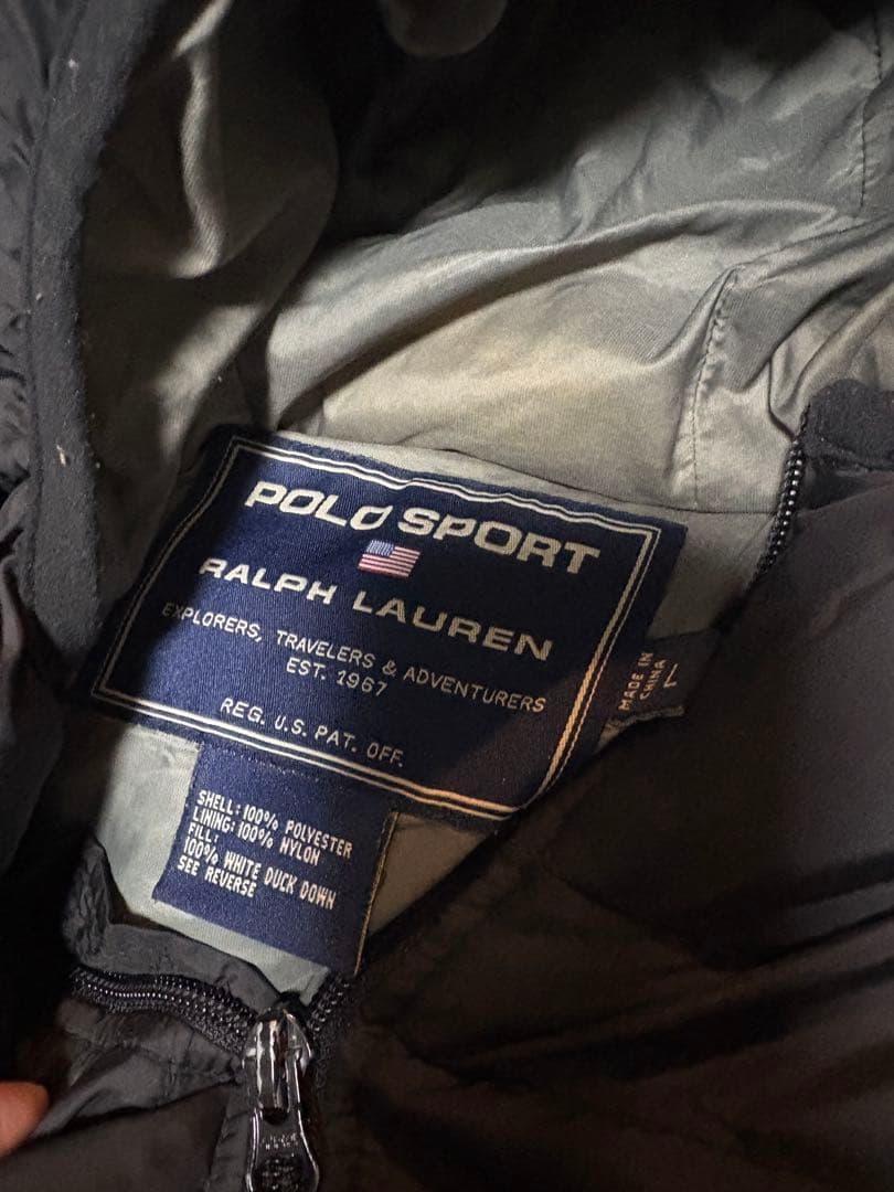 90s POLO SPORT ポロスポーツ y2k ダウン 黒　ブラック　肉厚