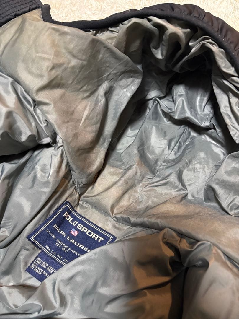 90s POLO SPORT ポロスポーツ y2k ダウン 黒　ブラック　肉厚