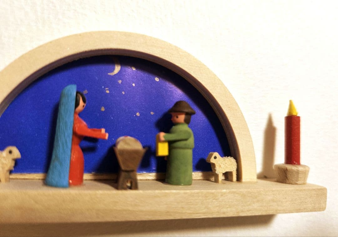 ★新品★クリッペ　アーチ　木製キャンドル　ミニチュア　ドイツ　ザイフェン