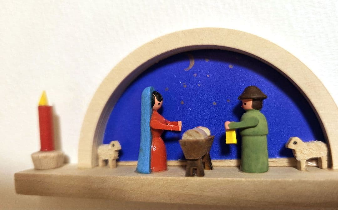 ★新品★クリッペ　アーチ　木製キャンドル　ミニチュア　ドイツ　ザイフェン