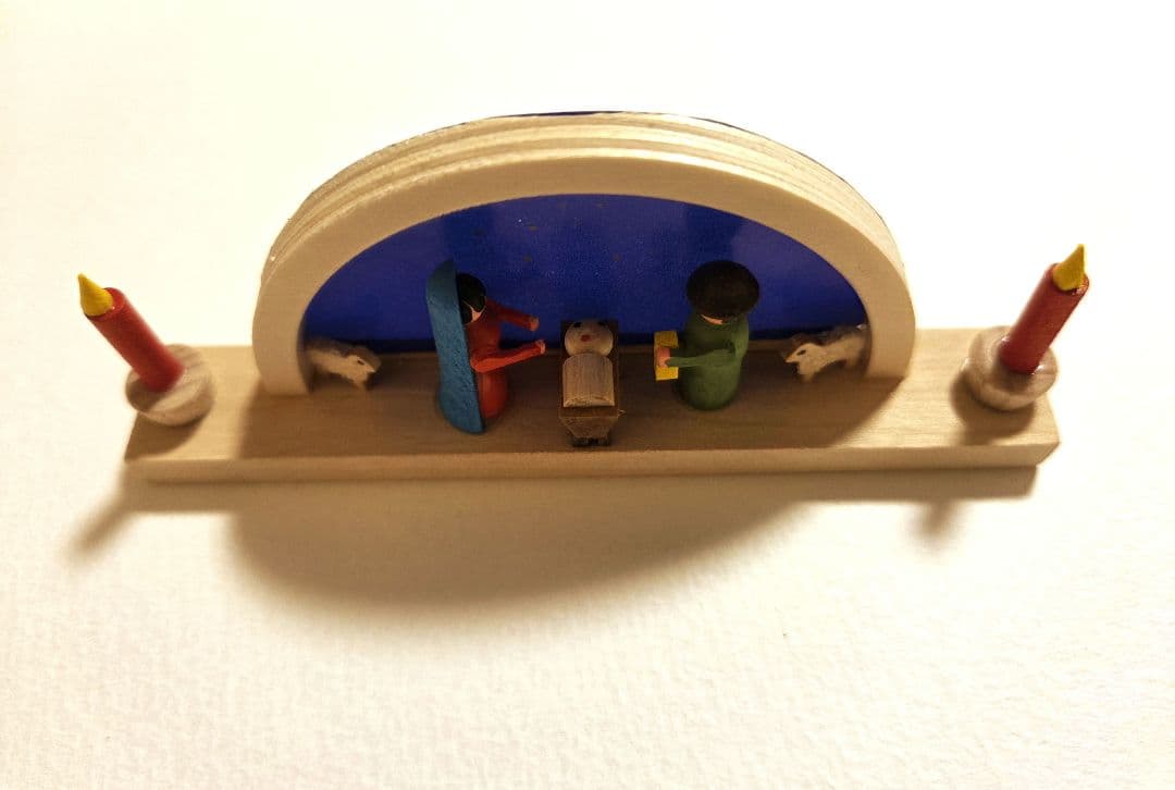 ★新品★クリッペ　アーチ　木製キャンドル　ミニチュア　ドイツ　ザイフェン